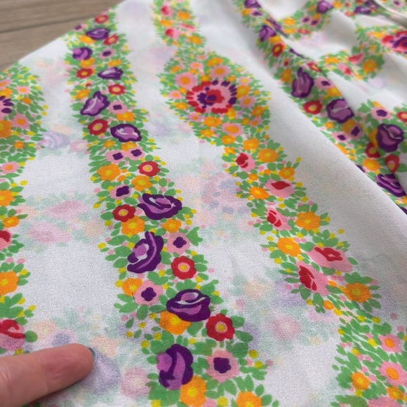 Vintage 70s Kaftan Lord & Taylor Maxi Dress Coverup Mumu Hippie Flower Child - Picture 4 of 16